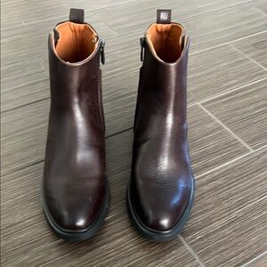Franco Sarto Brown Leather Ankle Chelsea Boots, sz 8.5